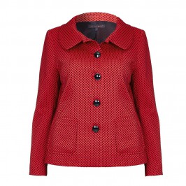 MUREK RED AND BLACK POLKA DOT JACKET - Plus Size Collection