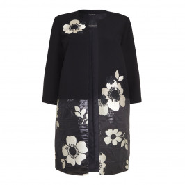 Marina Rinaldi textured floral long coat - Plus Size Collection