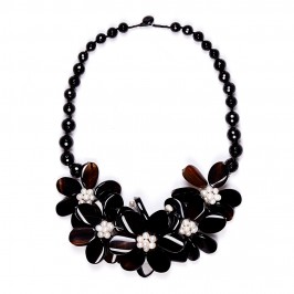 Beige flower design agate NECKLACE - Plus Size Collection