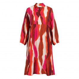 Noen Print Smock Dress Fuchsia  - Plus Size Collection