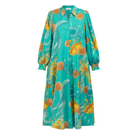 Noen Poplin Dress Green  - Plus Size Collection