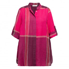 Noen Linen Long Shirt Rose Pink  - Plus Size Collection