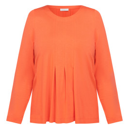 Noen Jersey Pleated Top Coral - Plus Size Collection