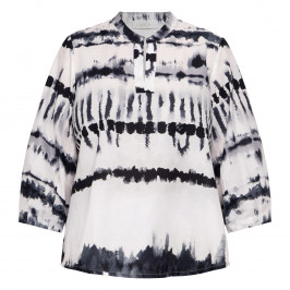 Noen Tie-Dye Cotton Tunic Black and White  - Plus Size Collection