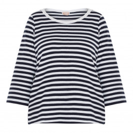 NOW BY PERSONA STRETCH JERSEY BRETON STRIPE SHIRT - Plus Size Collection