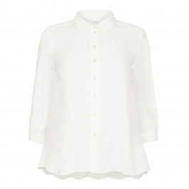 OPEN END white linen SHIRT - Plus Size Collection