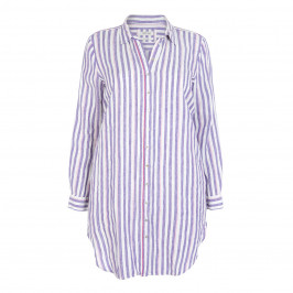 OPEN END LONG VIOLET STRIPE SHIRT - Plus Size Collection