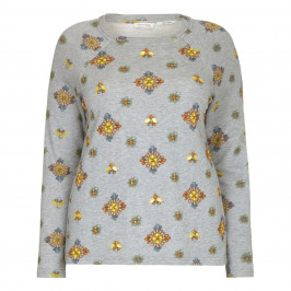 OPEN END floral embellished SWEATER - Plus Size Collection