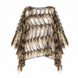 PERSONA BY MARINA RINALDI GOLD FRINGE CAPE - Plus Size Collection