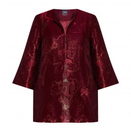 PERSONA BY MARINA RINALDI BORDEAUX BROCADE JACKET - Plus Size Collection