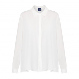 PERSONA BY MARINA RINALDI SILK ACETATE SHIRT WHITE - Plus Size Collection