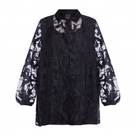 PERSONA BY MARINA RINALDI LACE SHIRT BLACK - Plus Size Collection