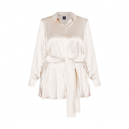 PERSONA BY MARINA RINALDI SATIN SHIRT CREAM BELT WAIST  - Plus Size Collection