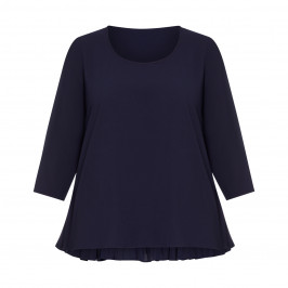 PERSONA BY MARINA RINALDI PLEATED TUNIC NAVY - Plus Size Collection
