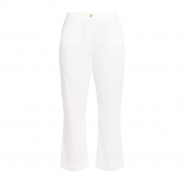 Now By Persona Cropped Cotton Trouser White - Plus Size Collection