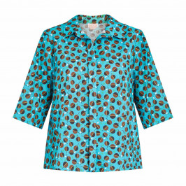 NOW by Persona Turquoise and Brown Print Shirt - Plus Size Collection