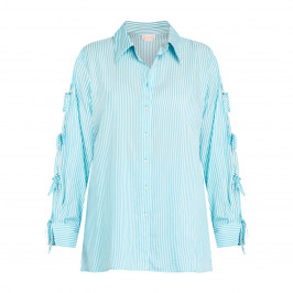 NOW by Persona Candy Stripe Shirt Turquoise - Plus Size Collection
