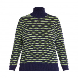 NOW BY PERSONA  LUREX POLO NECK GREEN - Plus Size Collection