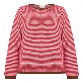 NOW BY PERSONA STRIPE SWEATER RED - Plus Size Collection
