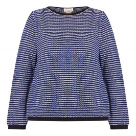 NOW BY PERSONA STRIPE SWEATER NAVY - Plus Size Collection