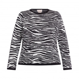 NOW BY PERSONA  ZEBRA INTARSIA SWEATER - Plus Size Collection