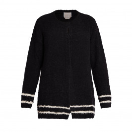NOW BY PERSONA BOUCLE KNIT CARDIGAN BLACK AND WHITE  - Plus Size Collection