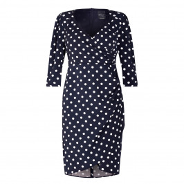 PERSONA BY MARINA RINALDI SPOT PRINT DRESS NAVY - Plus Size Collection