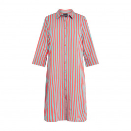 Persona by Marina Rinaldi Stripe Shirt Dress Coral - Plus Size Collection