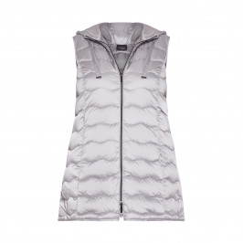 PERSONA BY MARINA RINALDI QUILTED GILET SILVER - Plus Size Collection
