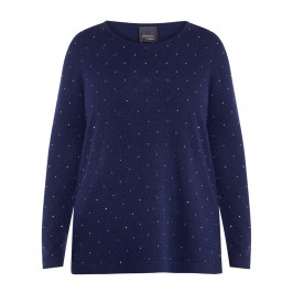PERSONA BY MARINA STUD EMBELLISHED SWEATER NAVY - Plus Size Collection