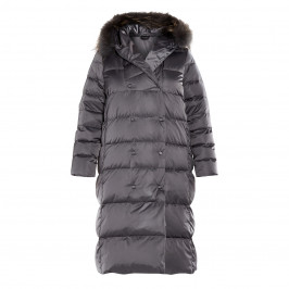 MARINA RINALDI FUR COLLAR PUFFER NAVY