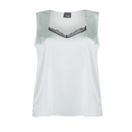 PERSONA BY MARINA RINALDI SATIN BLOUSE MINT WITH OPTIONAL SLEEVES - Plus Size Collection