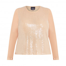 PERSONA BY MARINA RINALDI SEQUIN MESH TOP NUDE - Plus Size Collection