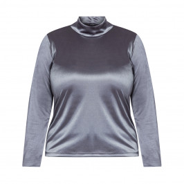 PERSONA BY MARINA RINALDI JERSEY POLO NECK SILVER  - Plus Size Collection