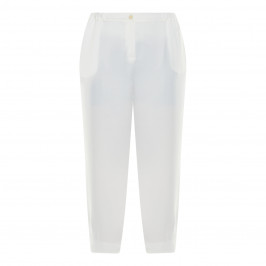 PERSONA BY MARINA RINALDI CREPE SATIN JOGGER WHITE - Plus Size Collection