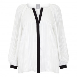 MARINA RINALDI SATIN BLOUSE WHITE - Plus Size Collection