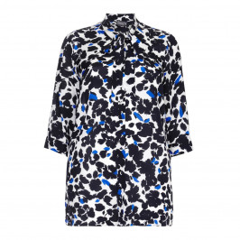 PERSONA BY MARINA RINALDI pure silk print BLOUSE with tie detail - Plus Size Collection