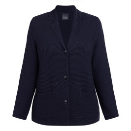 Persona by Marina Rinaldi Ribbed Cotton Cardigan Navy - Plus Size Collection