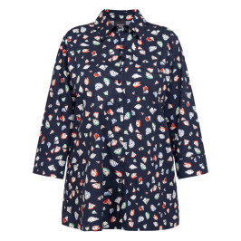 Persona by Marina Rinaldi Cotton Print Shirt Navy - Plus Size Collection