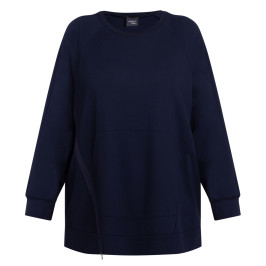 Persona by Marina Rinaldi Jersey Zip Detail Tunic Navy  - Plus Size Collection