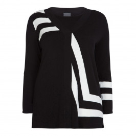 PERSONA BY MARINA RINALDI BLACK AND WHITE CARDIGAN - Plus Size Collection