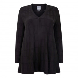 PERSONA BY MARINA RINALDI GRID KNIT CARIDGAN BLACK - Plus Size Collection