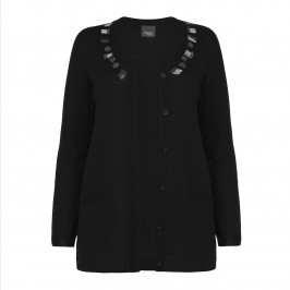 PERSONA black beaded CARDIGAN - Plus Size Collection