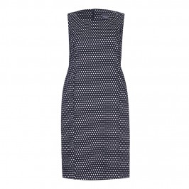 PERSONA by Marina Rinaldi navy polka dot DRESS - Plus Size Collection