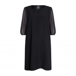 Persona by Marina Rinaldi Dress Chiffon Sleeve Navy  - Plus Size Collection