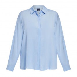 Persona by Marina Rinaldi Silk Blend Shirt Blue - Plus Size Collection