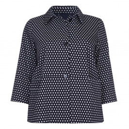 PERSONA navy polka dot JACKET - Plus Size Collection