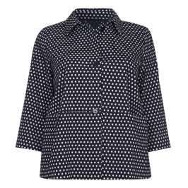 PERSONA navy polka dot JACKET - Plus Size Collection