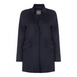PERSONA BY MARINA RINALDI NAVY DOUBLE FACE WOOL BLEND COAT - Plus Size Collection