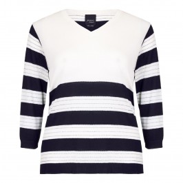 PERSONA navy and white striped knitted TUNIC - Plus Size Collection